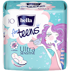 BELLA Прокладки гигиенические супертонкие FOR TEENS Sensitive 10 шт.