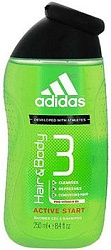 Adidas Гель для душа и шампунь муж Hair&Body Active Start 250 мл