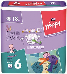 Bella Подгузники для детей Baby Happy Junior Extra 16+ 18 шт