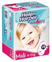 Helen Harper подгузники "Soft & Dry. Midi" 4-9 кг 14 шт.