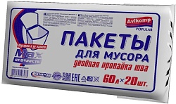 Avikomp Popular Мешки для мусора пласт чёрные 60 л 20 шт