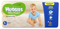 Huggies подгузники для мальчиков Ultra Comfort размер 4+ 10-16 кг 60 шт.