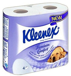 Kleenex туалетная бумага Премиум Комфорт четырёхслойная 4 шт. в уп.