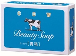 Cow Молочное освежающее мыло Beauty Soap Чистота и свежесть синяя упаковка 85 г 1 шт