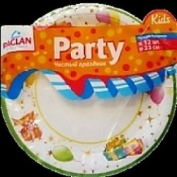 Paclan Party Тарелки бумажные с рисунком Kids 230 мл 12 шт/уп