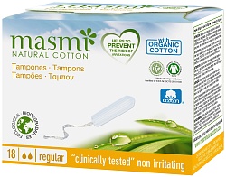 Masmi Natural Cotton Гигиенические тампоны Regular из органического хлопка 18 шт