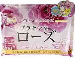 Japan Gals Натуральные маски для лица с экстрактом розы 30 шт