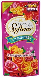 Nihon Дезодорирующий антибактериальный кондиционер-ополаскиватель Softener premium rose с богатым ароматом роз мягкая упаковка 500 мл