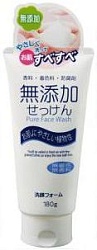 Nihon Натуральная бездобавочная очищающая пенка для лица Additive-free cleansing foam 180 г