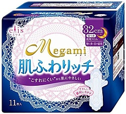 Megami Ночные ультратонкие прокладки Megami Elis c крылышками Макси 32 см 11 шт