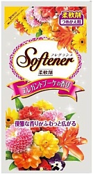Nihon Антибактериальный кондиционер-ополаскиватель Softener Fragrance elegant bouquet с элегантным ароматом цветочного букета мягкая упаковка 500 мл