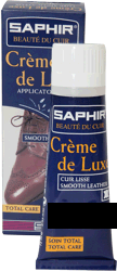 Saphir Крем тюбик с губкой Creme de luxe black 75 мл