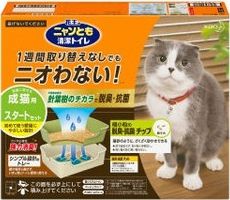 Kao Биотуалет для кошек набор: лоток открытый щётка, лопатка, наполнитель 2 л подстилки 1 шт бежевый