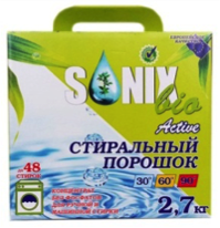 Sonix Bio Active Универсальный стиральный порошок с формулой удаления пятен коробка с ручкой 2,7 кг