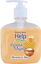 Help Крем-мыло Молоко и мёд с дозатором 300 мл