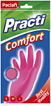Paclan Пара резиновых перчаток Сomfort размер L розовые