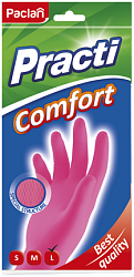 Paclan Пара резиновых перчаток Сomfort размер L розовые