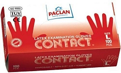 Paclan Перчатки Contact из латекса размер L 100 шт