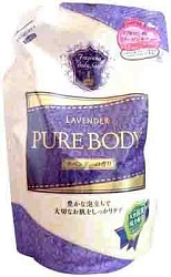 Mitsuei Увлажняющий гель для душа крем-мыло для тела с гиалуроновой кислотой, коллагеном, экстрактом алоэ с ароматом лаванды мягкая упаковка 400 мл