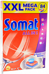 Somat All in 1 Таблетки для посудомоечных машин с активной формулой 84 шт