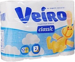 Veiro Туалетная бумага 2-хслойная Классик белая 12 рулонов