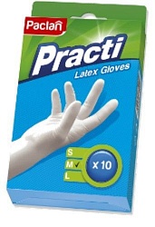 Paclan перчатки резиновые размер M 10 шт