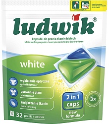 Ludwik Гелевые капсулы для стирки белых тканей White 2 в 1 32 шт