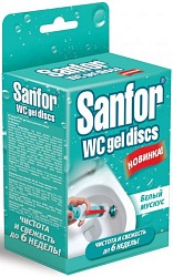 Sanfor WC Гель для туалета очиститель унитаза Белый мускус шприц 60 шт