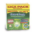 Clean&Fresh Таблетки для ПММ 5 в 1 лимон giga 100 таблеток