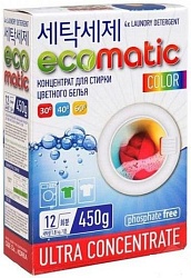 Ecomatic Концентрированный стиральный порошок Color 450 г