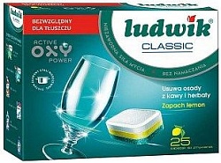 Ludwik Classic Active Oxy Power Таблетки для посудомоечных машин запах лимона 25 шт
