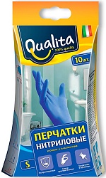 Qualita перчатки нитриловые 10 шт размер S