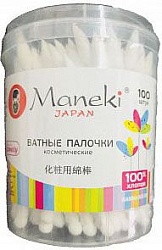 Maneki Lovely Ватные палочки косметические белые в пластиковом стакане 100 шт