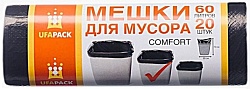 Ufapack Мешки для мусора ПНД 60 л 20 шт чёрные