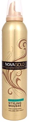 Nova Gold Пенка для волос сверхсильная фиксация зелёный 300 мл