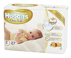 Huggies подгузники Elite Soft размер 2 3-6 кг 27 шт.
