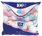 Bella Ватные шарики цветные 100 шт