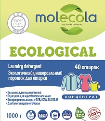 Molecola Экологичный универсальный стиральный порошок для стирки, концентрат 1 кг