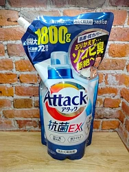 Kao Attack 3X Gel Высокоэффективный гель для стирки белья Тройная сила 1,8 кг на 72 стирки в мягкой упаковке