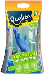 Qualita перчатки нитриловые 10 шт размер L
