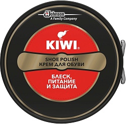 Kiwi Крем для обуви Блеск, питание и защита Черный 50 мл