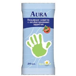 Aura Влажные антибактериальные салфетки 20 шт