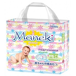 Maneki Подгузники детские одноразовые Fantasy Мини размер M 6-11 кг 24 шт./упак.