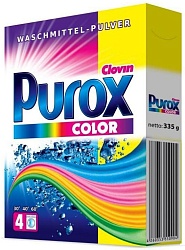 Purox Стиральный порошок для цветных тканей Color коробка 4 стирки 335 г