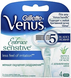 Gillette Venus Embrace Sensitive Сменные кассеты для бритья для чувствительной кожи 4 шт