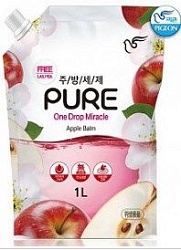 Pigeon Pure One Drop Miracle Средство для мытья посуды, овощей и фруктов Яблочный бальзам в мягкой упаковке 1 л
