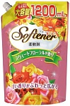 Nihon Антибактериальный кондиционер-ополаскиватель Softener floral с нежным цветочным ароматом запасной блок мягкая упаковка 1200 мл