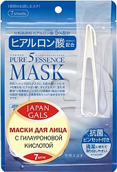 Japan Gals Маска с гиалуроновой кислотой Pure 5 Essential 7 шт