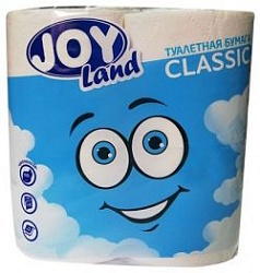 Joy Туалетная бумага Joy Land белая 2-хслойная 100% целлюлоза 140 листов 4 рулона
