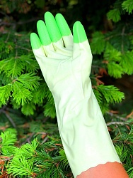 Защитные виниловые перчатки Блеск размер M средней толщины нежно-зелёные